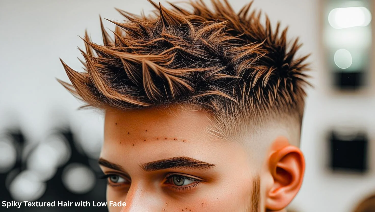 Spiky Textured Hair with Low Fade