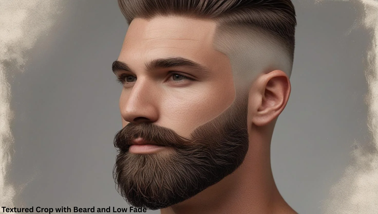 Textured Crop with Beard and Low Fade