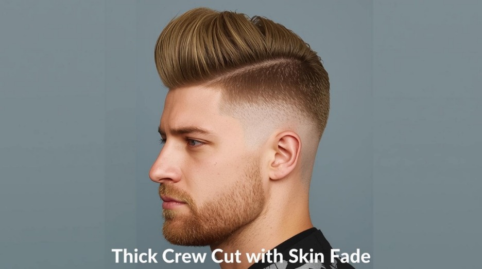 Thick Crew Cut with Skin Fade