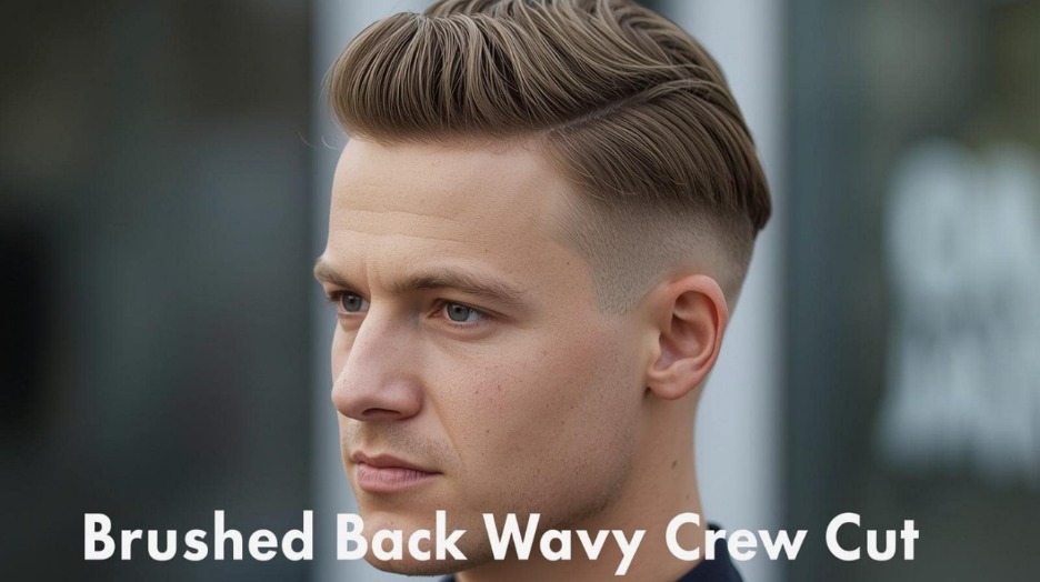 Brushed Back Wavy Crew Cut