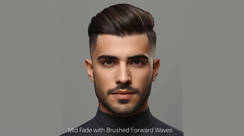 Mid Fade with Brushed Forward Waves