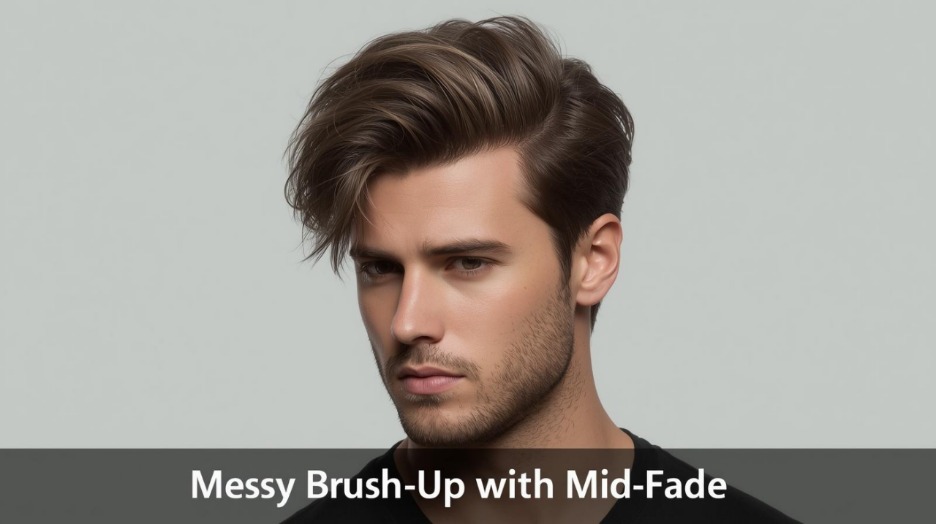 Messy Brush Up with Mid Fade