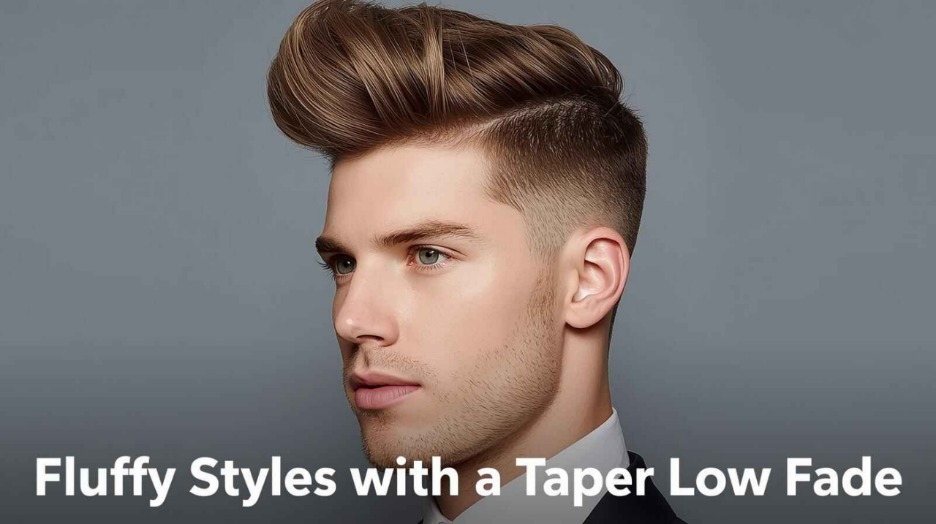 Fluffy Styles with a Taper Low Fade