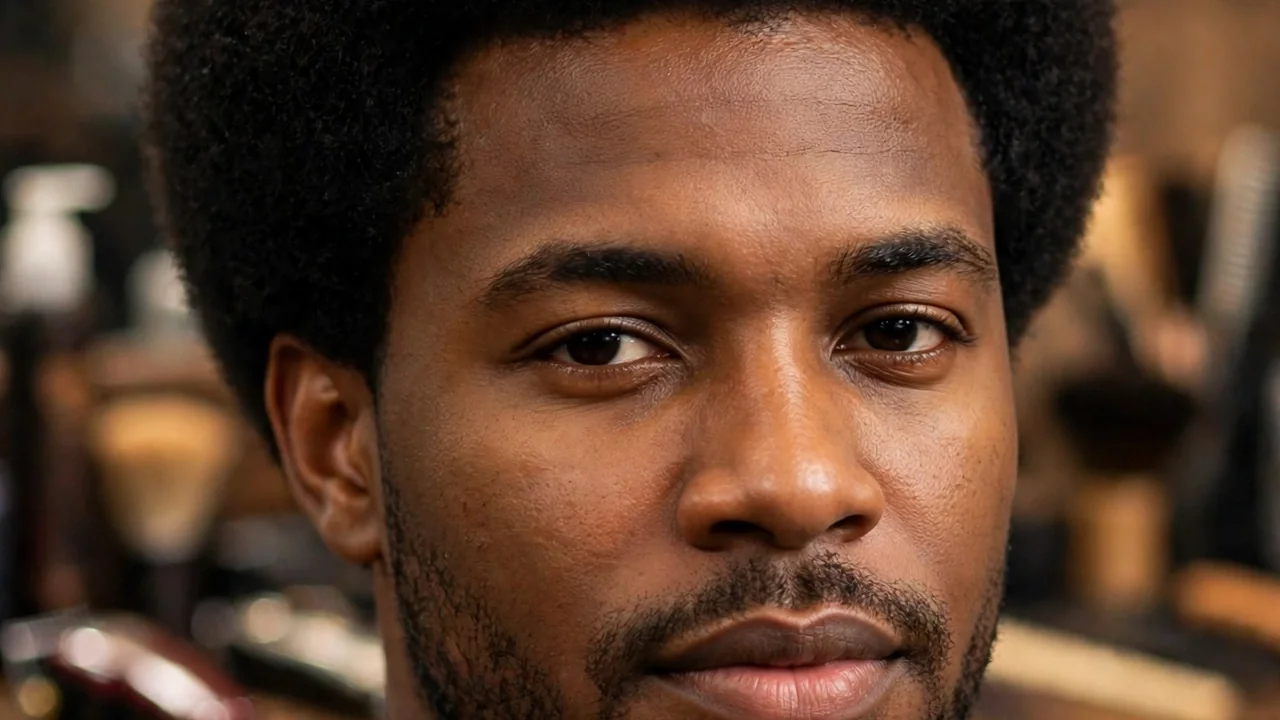 afro hairstyles for men with defined rounded shape