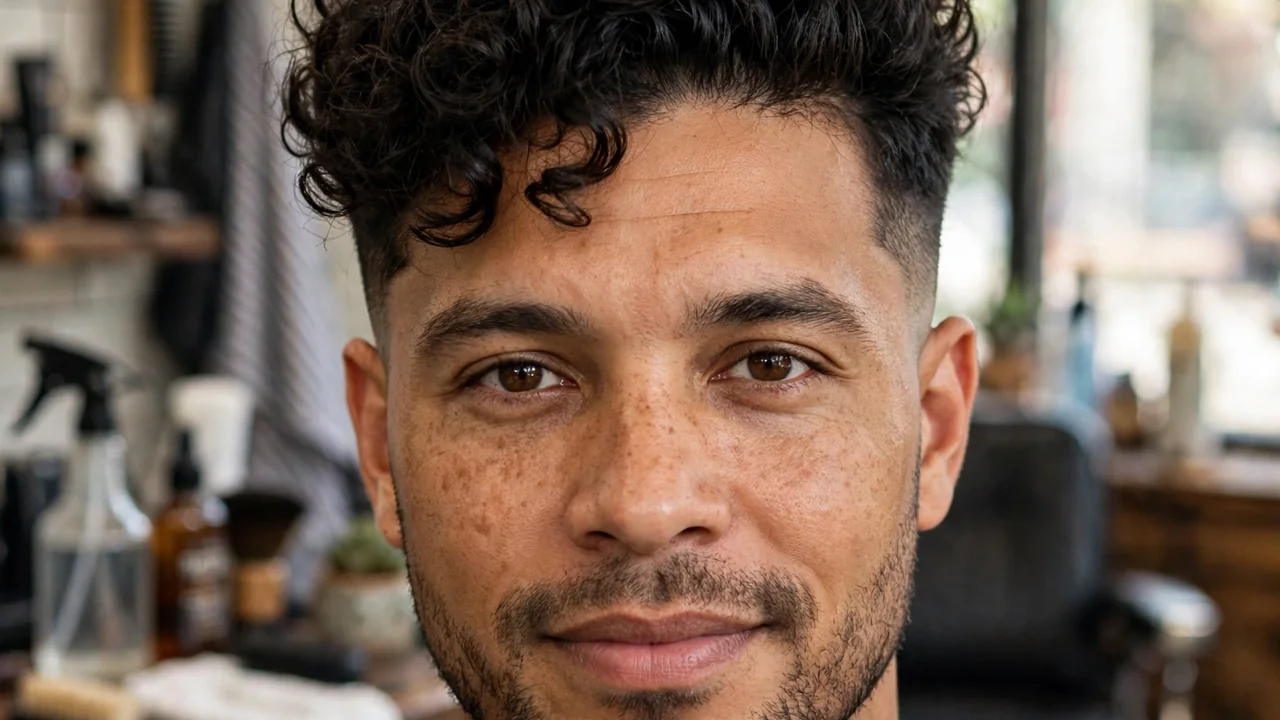 Blowout taper for curly hair with defined curls