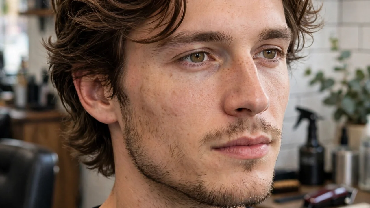 Wavy bro flow hairstyle with natural texture and movement