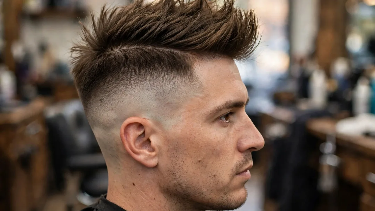 Skin fade faux hawk men love for maximum contrast