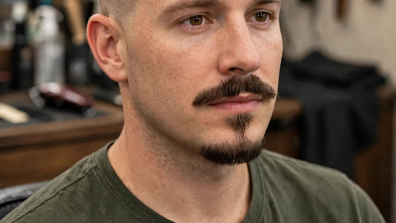 Balbo beard with floating mustache and chin beard for men