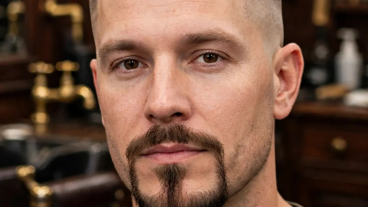 extended goatee style paired with a faded haircut