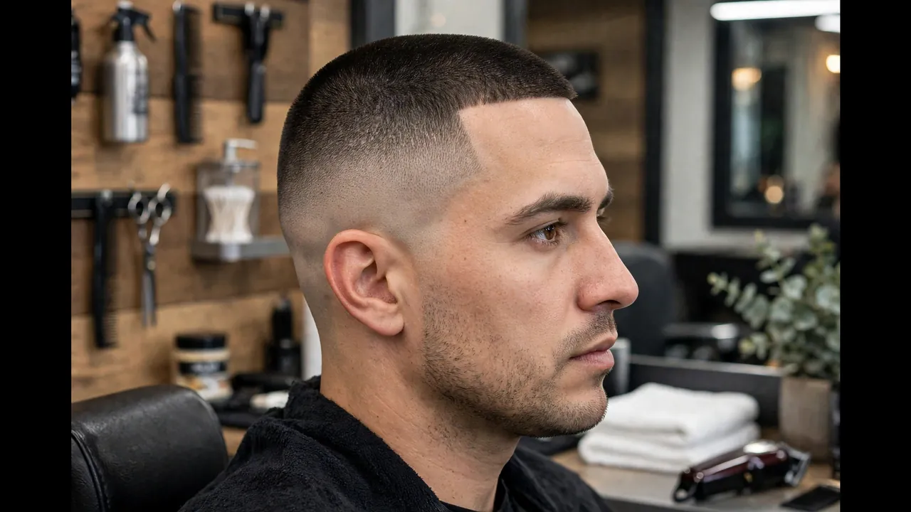 High and tight razor fade haircut with ultra smooth shaved sides and a crisp top