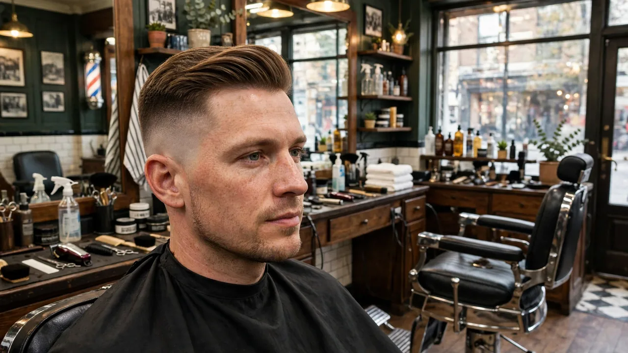 high taper fade comb over haircut for men
