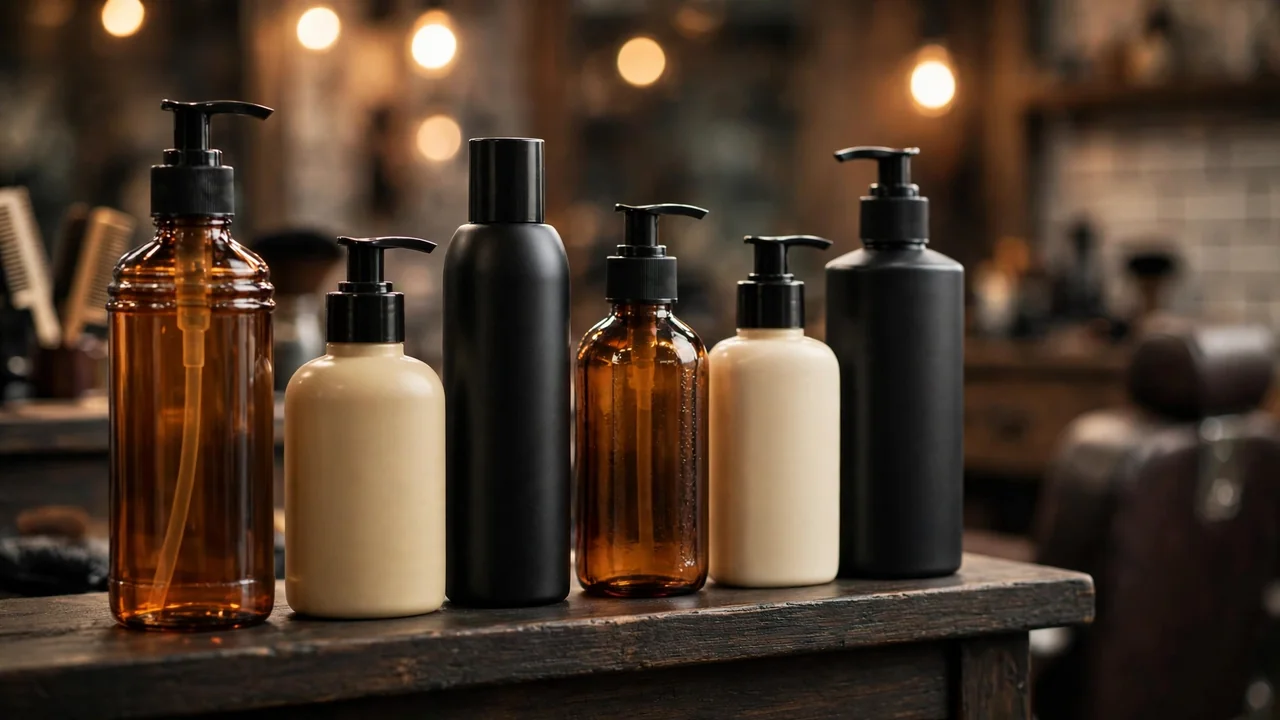 Best shampoo for men bottles for oily, dry and thinning hair types on a shelf
