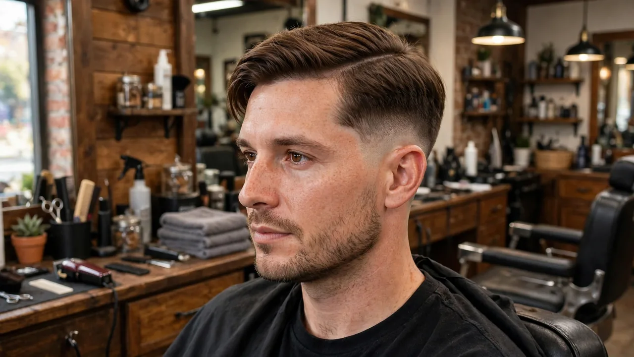 low drop fade comb over hairstyle