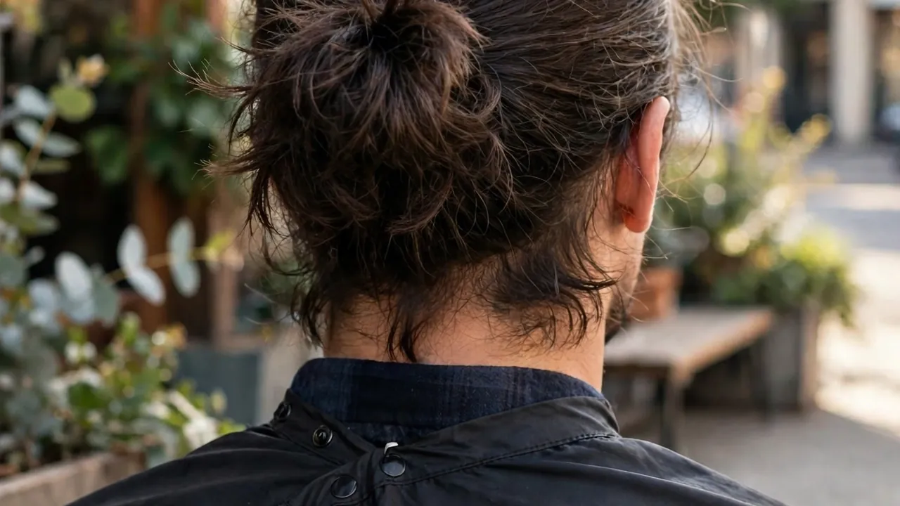low messy man bun men hairstyle