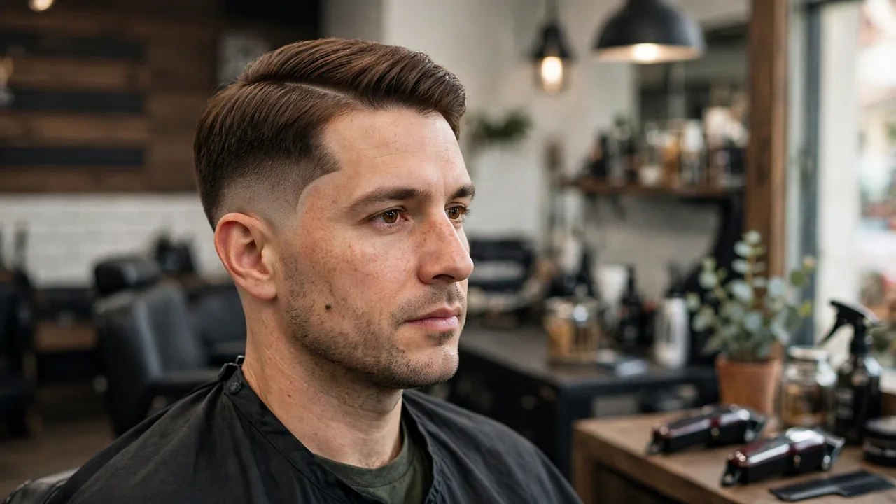 mid drop fade comb over haircut