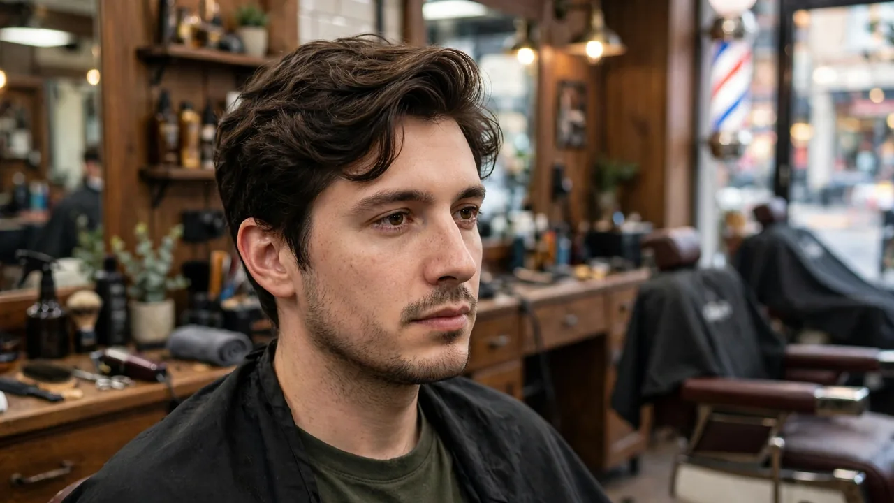 Low textured side quiff swept sideways for oblong face men