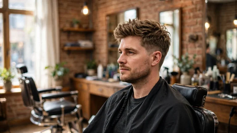 Man with a textured crop showing how to make thin hair look thicker