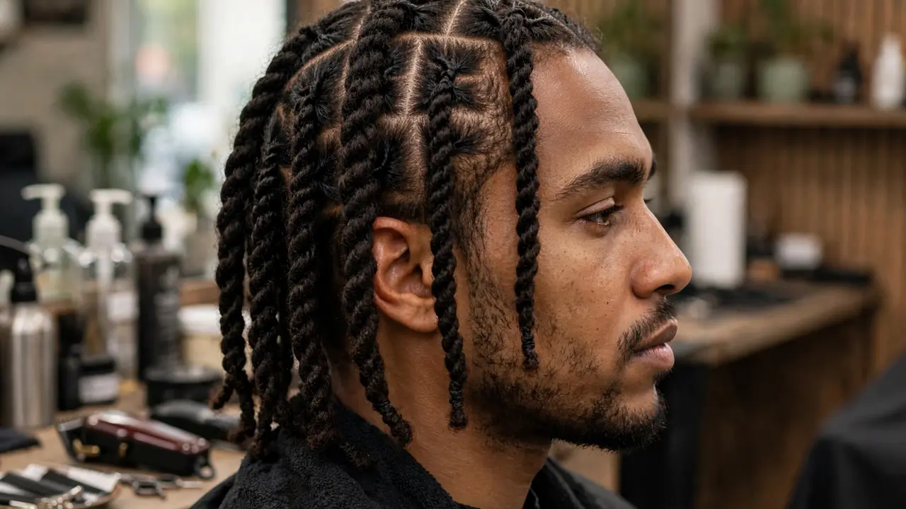 two-strand twist dreads for men with rope textured twists